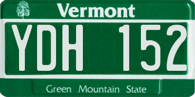VT license plate YDH152