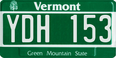 VT license plate YDH153