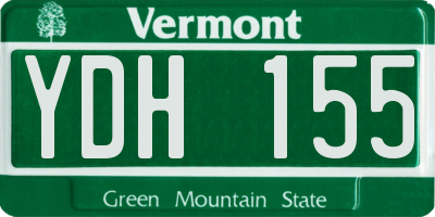 VT license plate YDH155