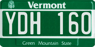 VT license plate YDH160