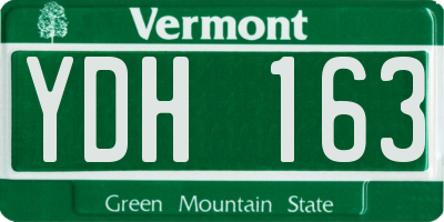 VT license plate YDH163