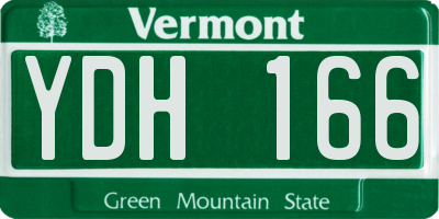 VT license plate YDH166