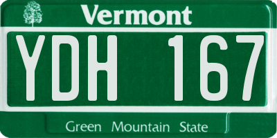 VT license plate YDH167