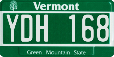 VT license plate YDH168