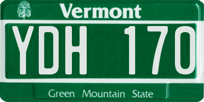 VT license plate YDH170