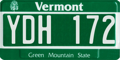 VT license plate YDH172