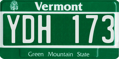 VT license plate YDH173