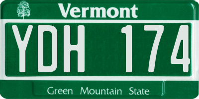 VT license plate YDH174