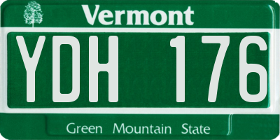VT license plate YDH176