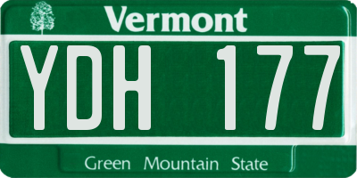 VT license plate YDH177