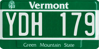 VT license plate YDH179