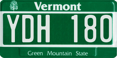 VT license plate YDH180