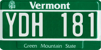 VT license plate YDH181