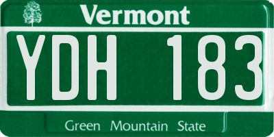 VT license plate YDH183