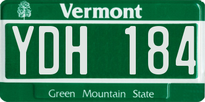 VT license plate YDH184