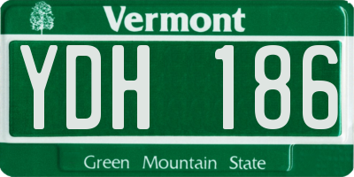 VT license plate YDH186