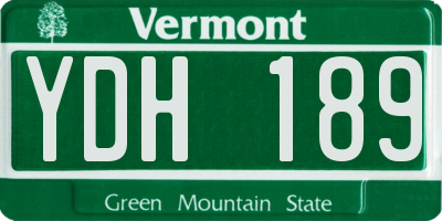 VT license plate YDH189
