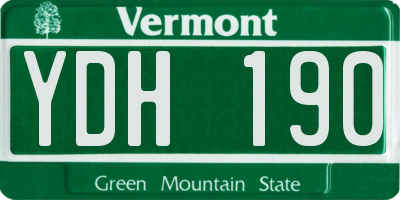 VT license plate YDH190