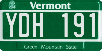VT license plate YDH191