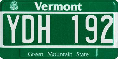 VT license plate YDH192