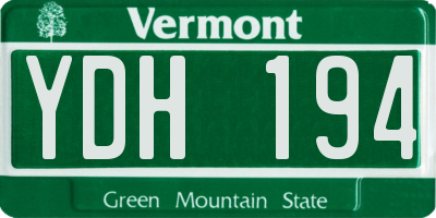 VT license plate YDH194