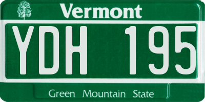 VT license plate YDH195