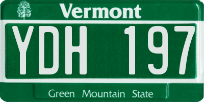 VT license plate YDH197