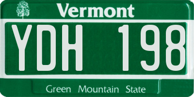 VT license plate YDH198