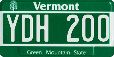 VT license plate YDH200