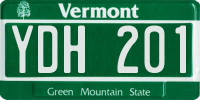 VT license plate YDH201