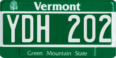 VT license plate YDH202