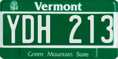 VT license plate YDH213