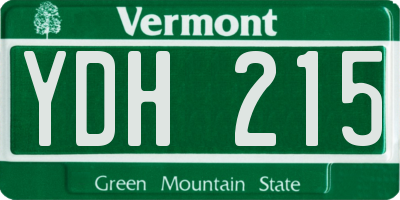 VT license plate YDH215