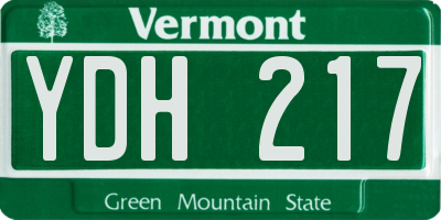 VT license plate YDH217