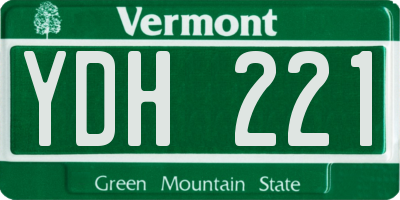 VT license plate YDH221