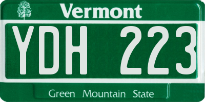 VT license plate YDH223