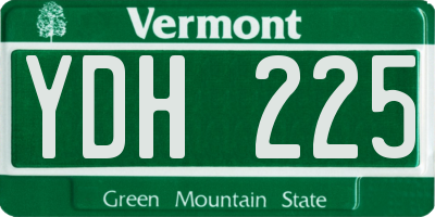 VT license plate YDH225