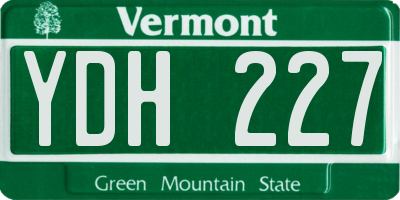 VT license plate YDH227