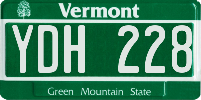 VT license plate YDH228