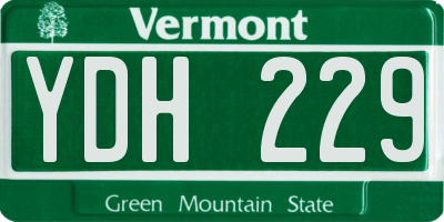 VT license plate YDH229
