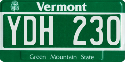 VT license plate YDH230