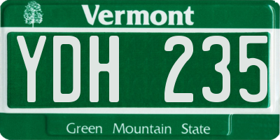 VT license plate YDH235