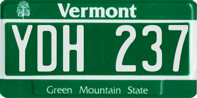 VT license plate YDH237