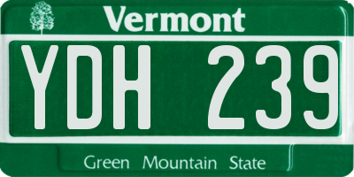 VT license plate YDH239