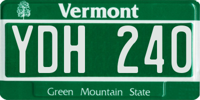 VT license plate YDH240