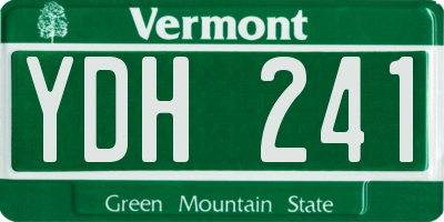 VT license plate YDH241