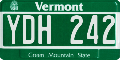VT license plate YDH242