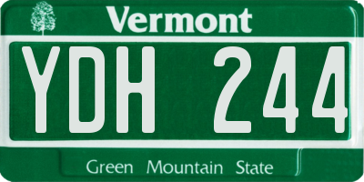 VT license plate YDH244