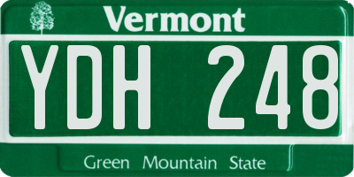 VT license plate YDH248