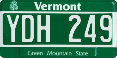 VT license plate YDH249